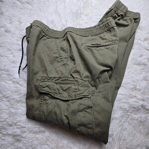 Aeropostale Men's Cargo Jogger Size Medium 100% Cotton Olive Green